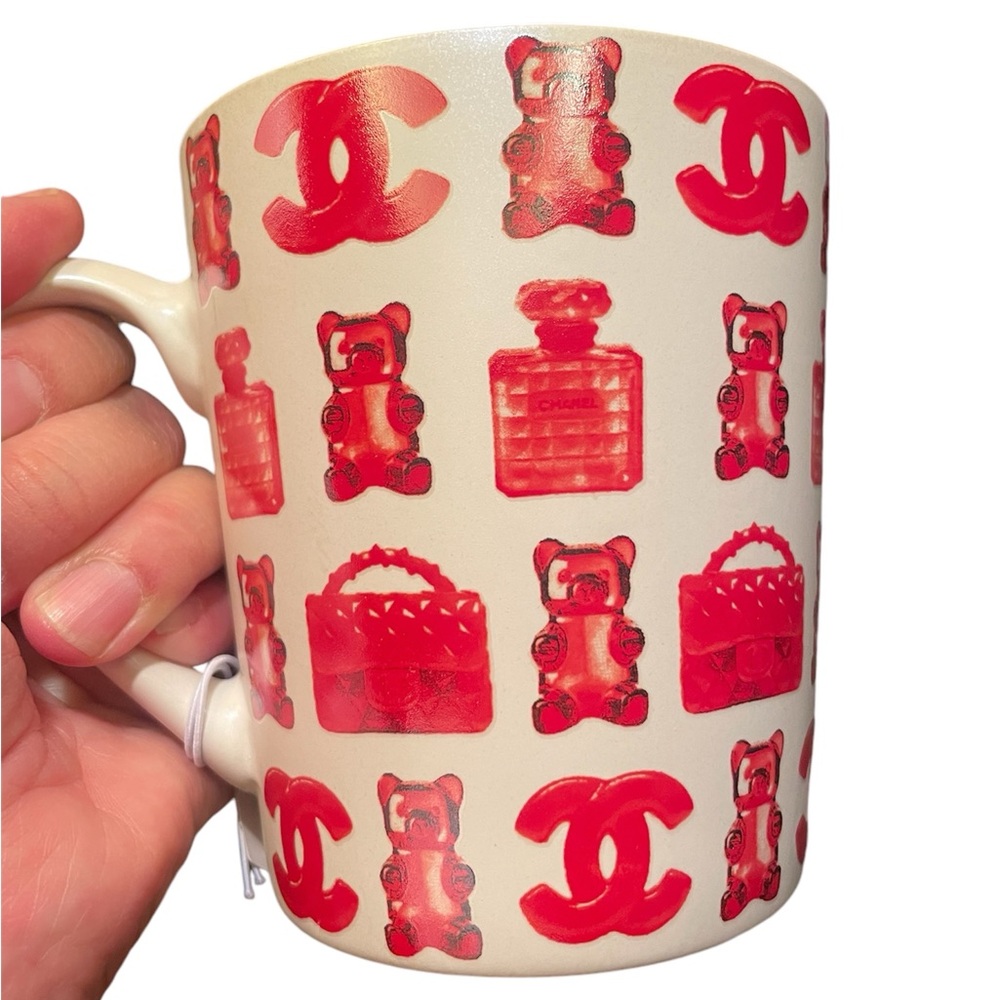 Red Chanel Theme Amanda Greenwood Art Mug, New With Tags